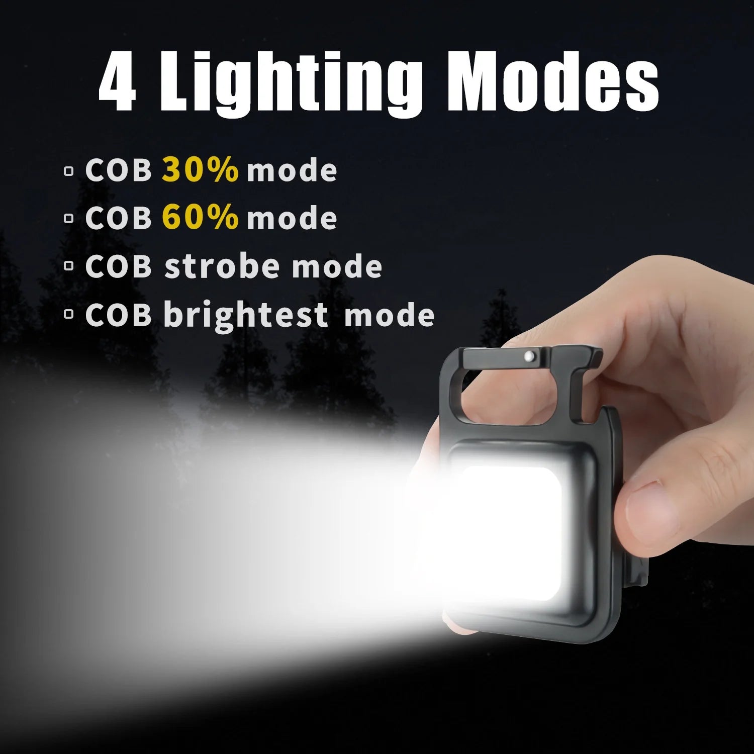 Mini Portable magnetic rechargeable cob led work light  keychain LED flashlight keychain flashlight  torch With Bottle Opener
