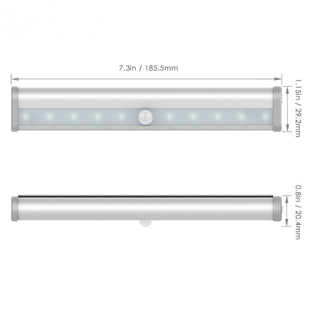 10 LEDs PIR LED Motion Sensor Light Cupboard Wardrobe Bed Lamp LED Under Cabinet Night Light For Closet Stairs Kitchen
